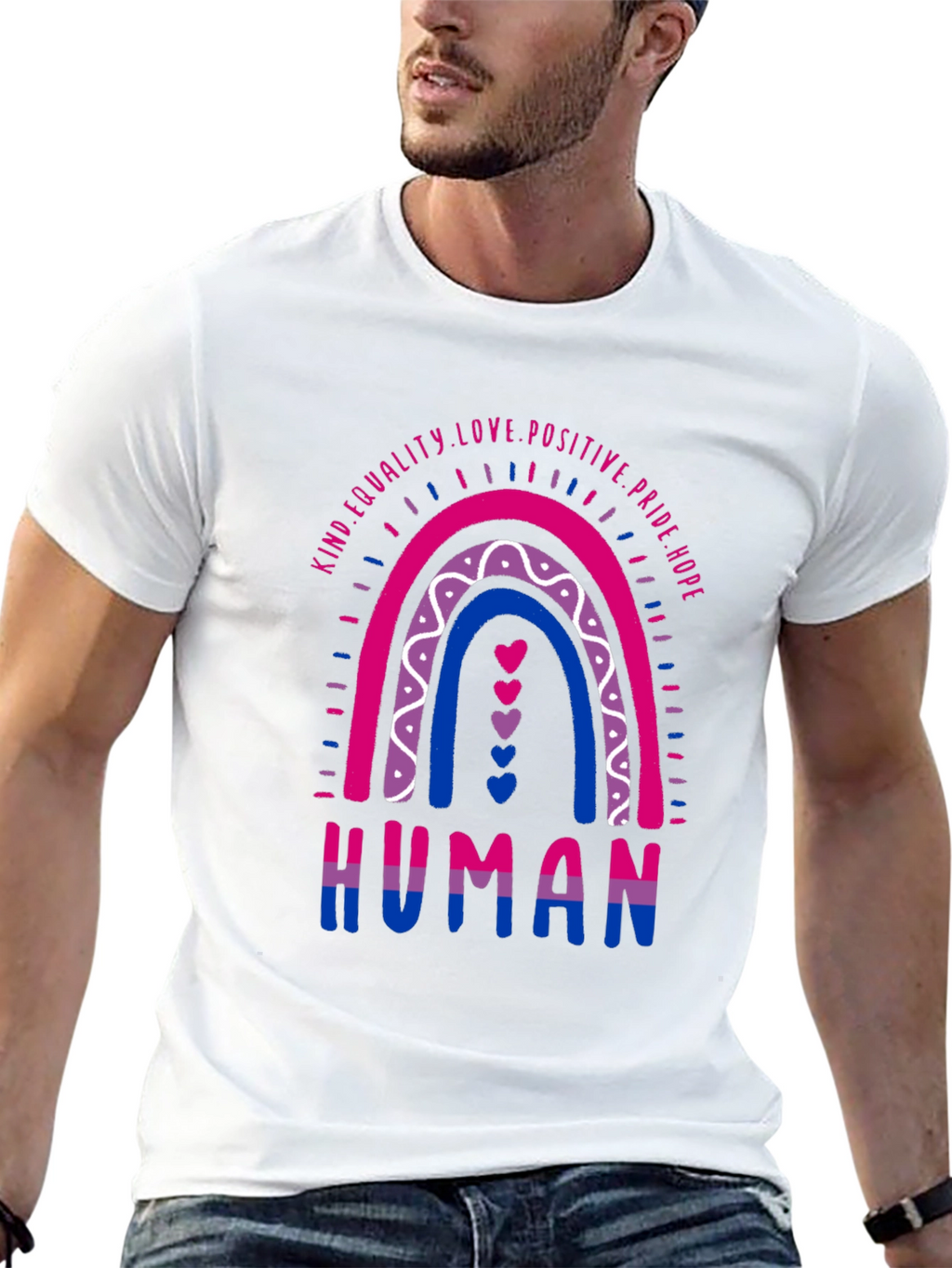 Bisexual Pride Rainbow Human Graphic Tee