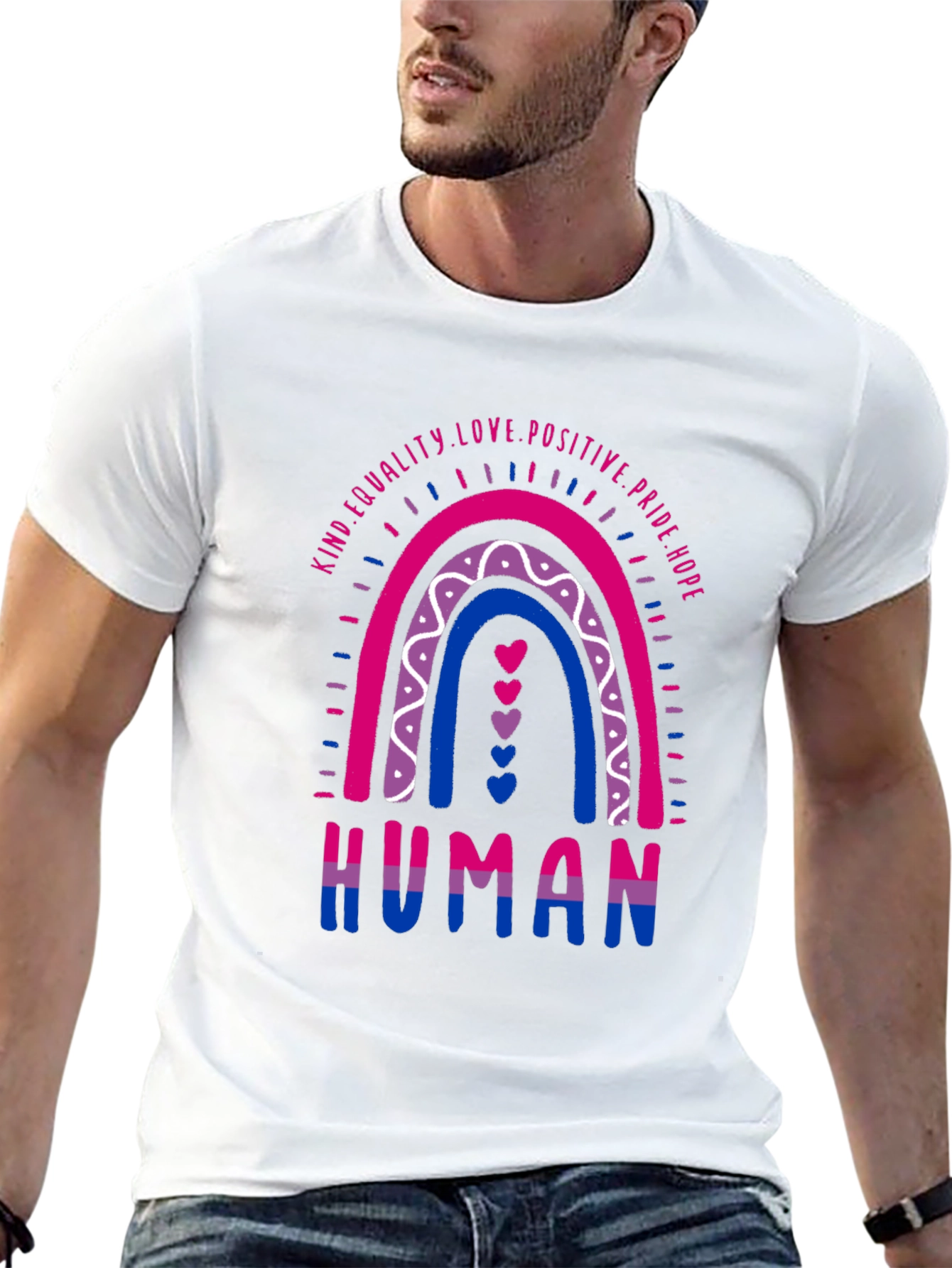 Bisexual Pride Rainbow Human Graphic Tee