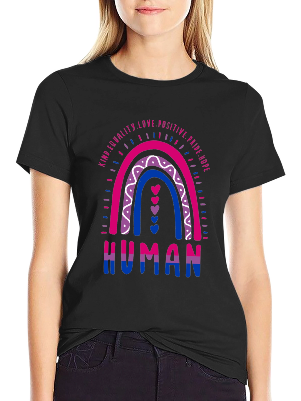 Bisexual Pride Rainbow Human Graphic Tee