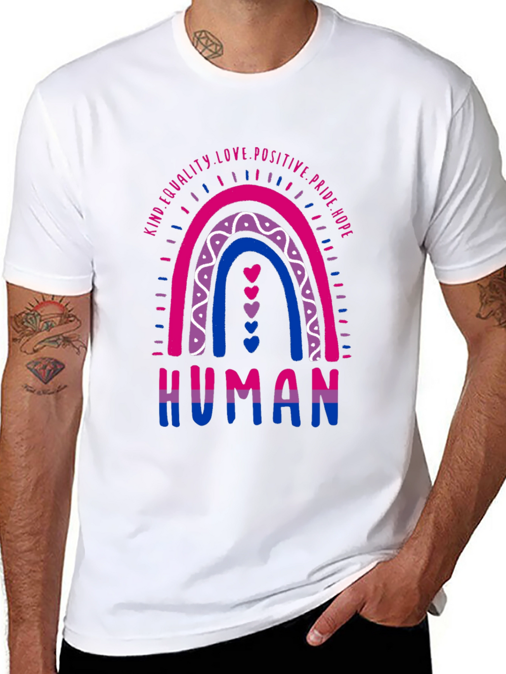 Bisexual Pride Rainbow Human Graphic Tee