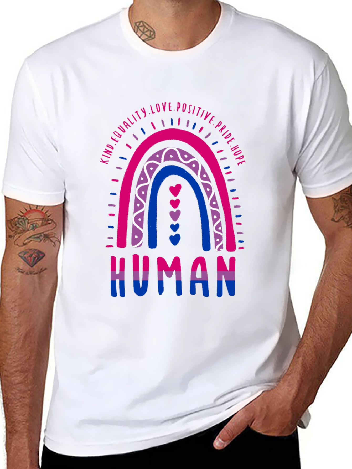 Bisexual Pride Rainbow Human Graphic Tee