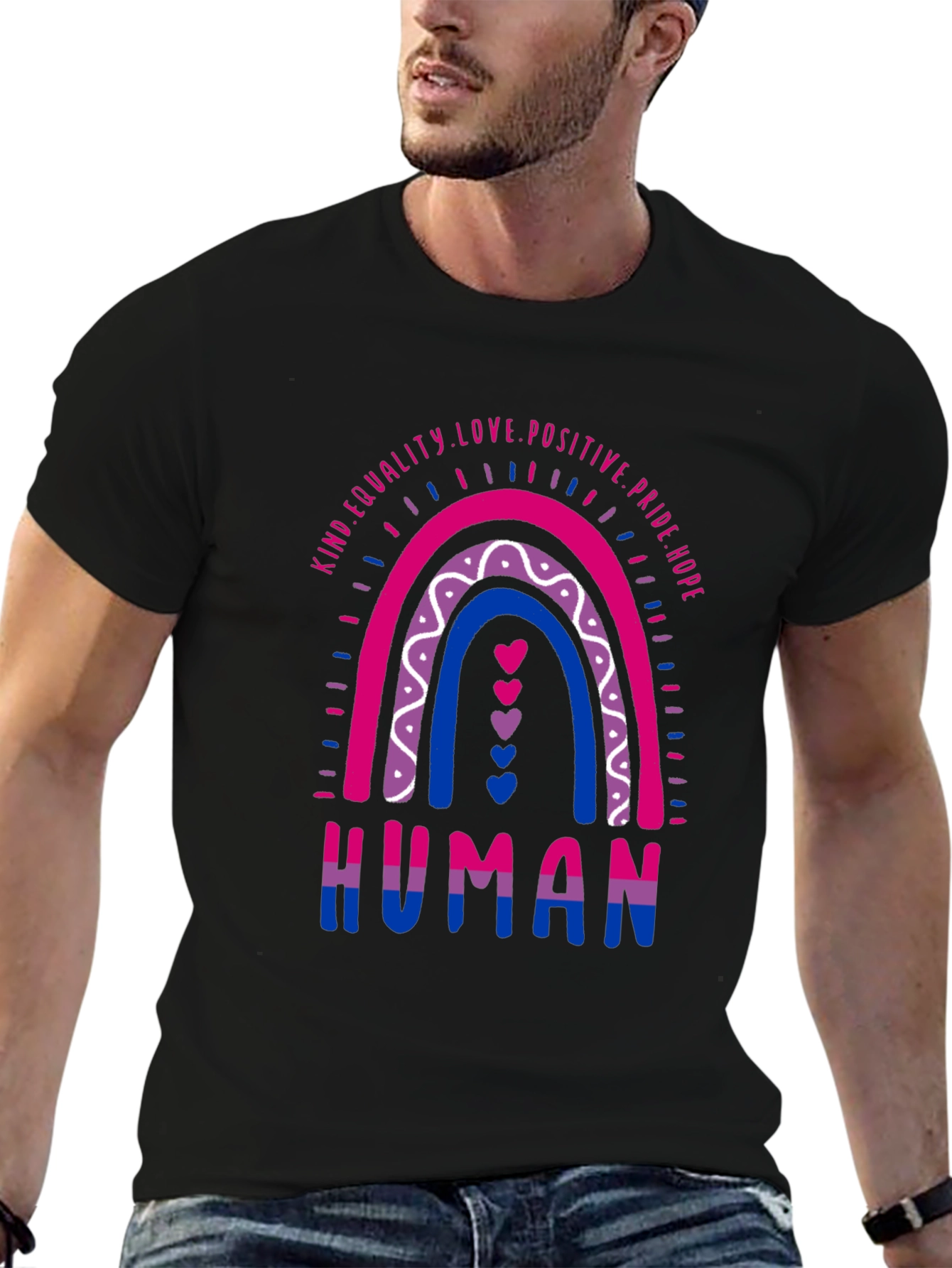 Bisexual Pride Rainbow Human Graphic Tee