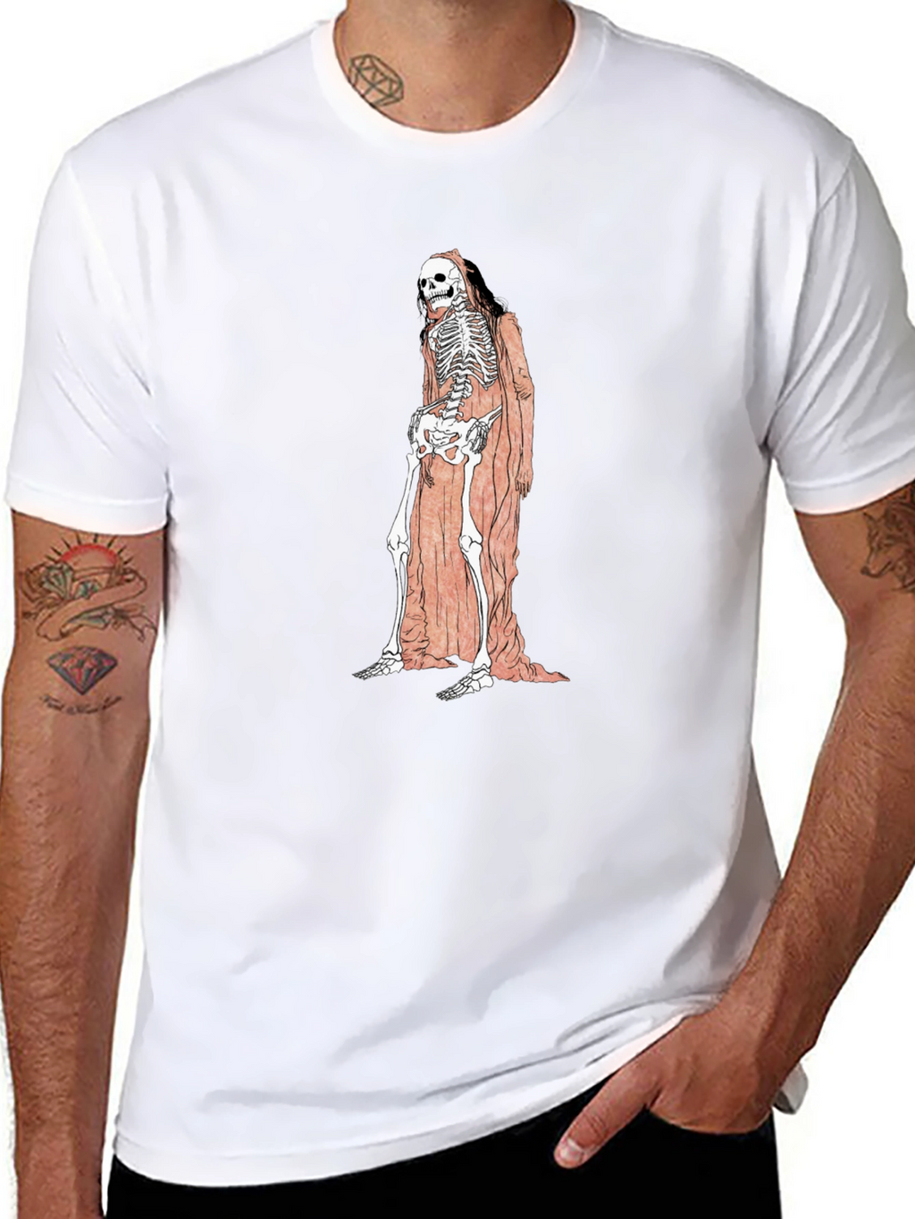 Grim Reaper Skeleton Graphic Tee - Unisex Black T-Shirt