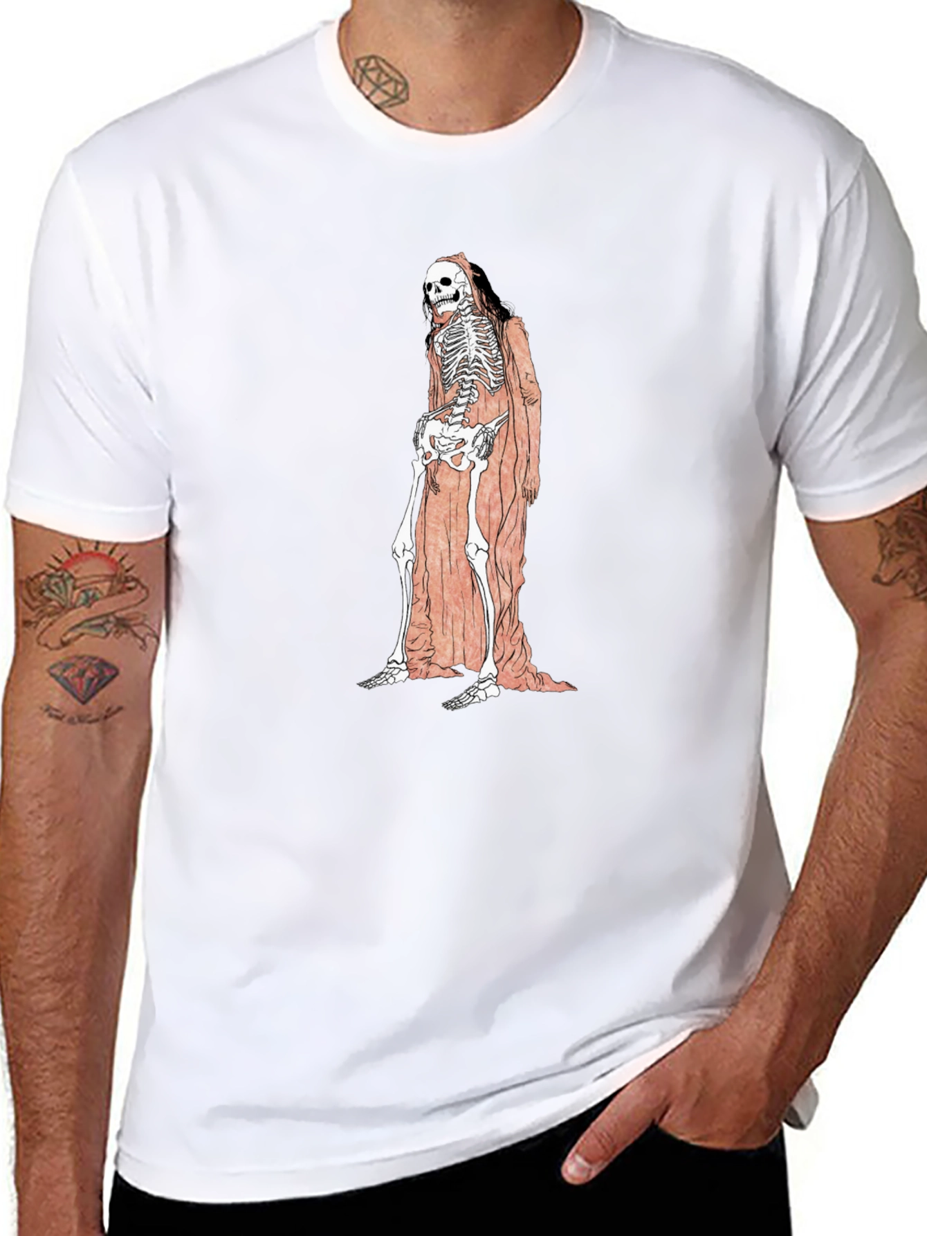 Grim Reaper Skeleton Graphic Tee - Unisex Black T-Shirt
