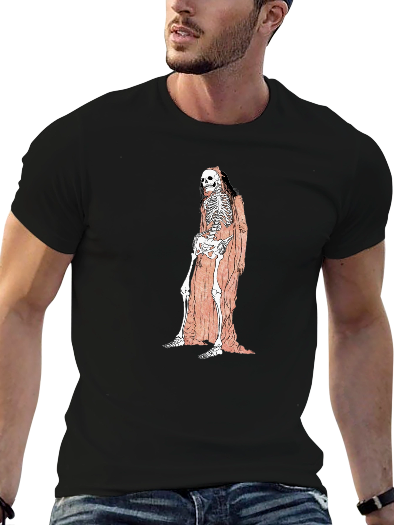 Grim Reaper Skeleton Graphic Tee - Unisex Black T-Shirt