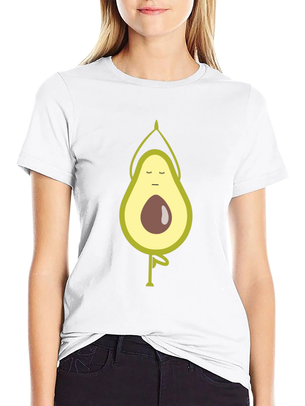 Yoga Avocado T-Shirt - Relaxed Fit Black Tee