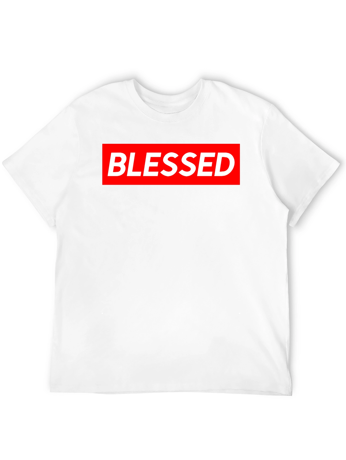 Blessed Graphic Tee - Red & White on Black Cotton