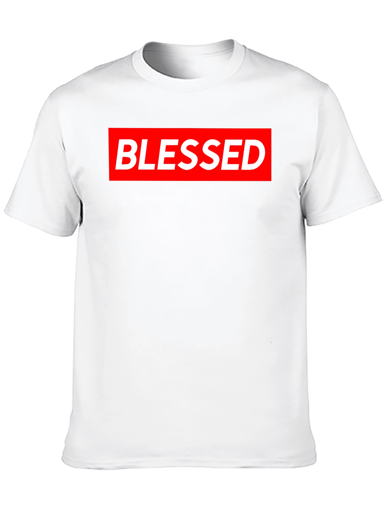 Blessed Graphic Tee - Red & White on Black Cotton