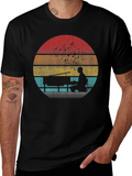 Retro Piano Player Sunset T-Shirt