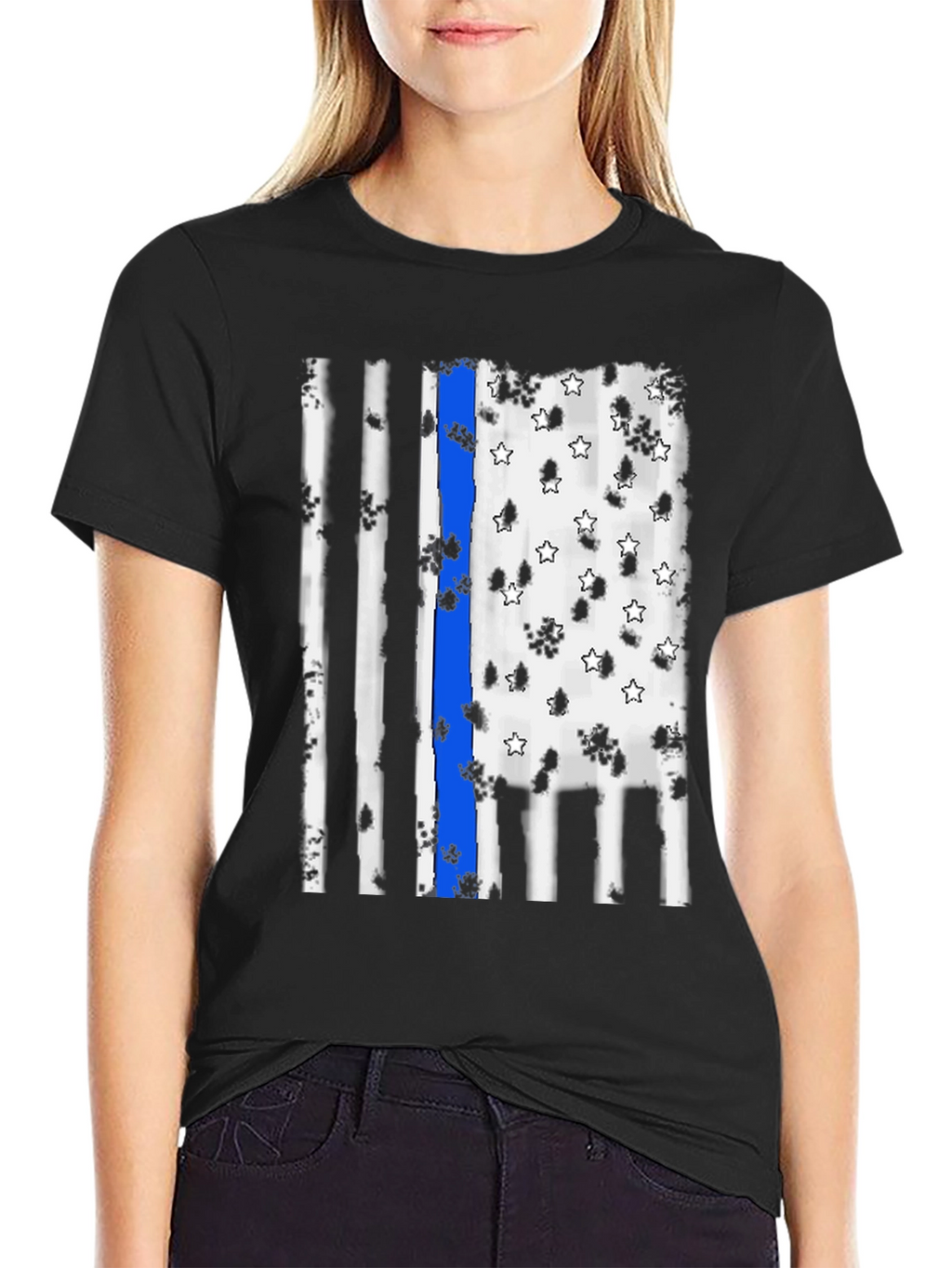 Thin Blue Line Flag Graphic Tee