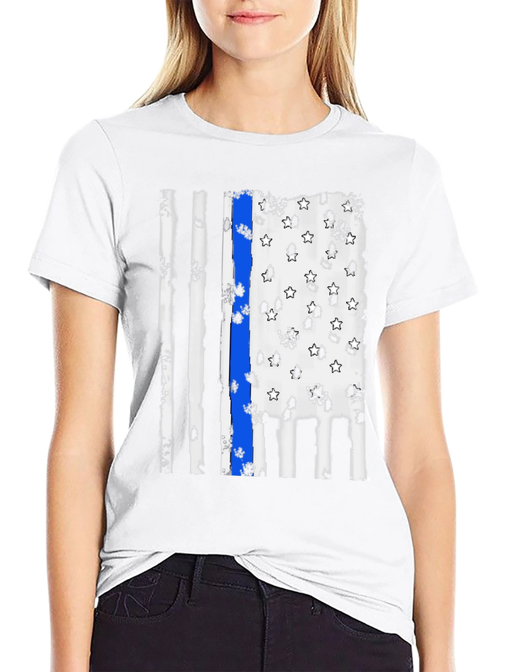 Thin Blue Line Flag Graphic Tee