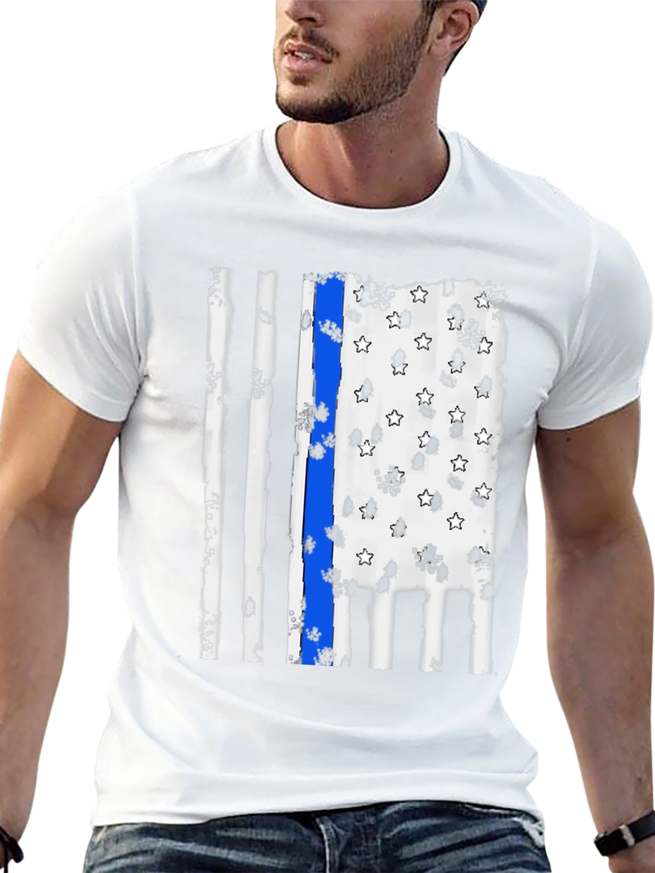 Thin Blue Line Flag Graphic Tee