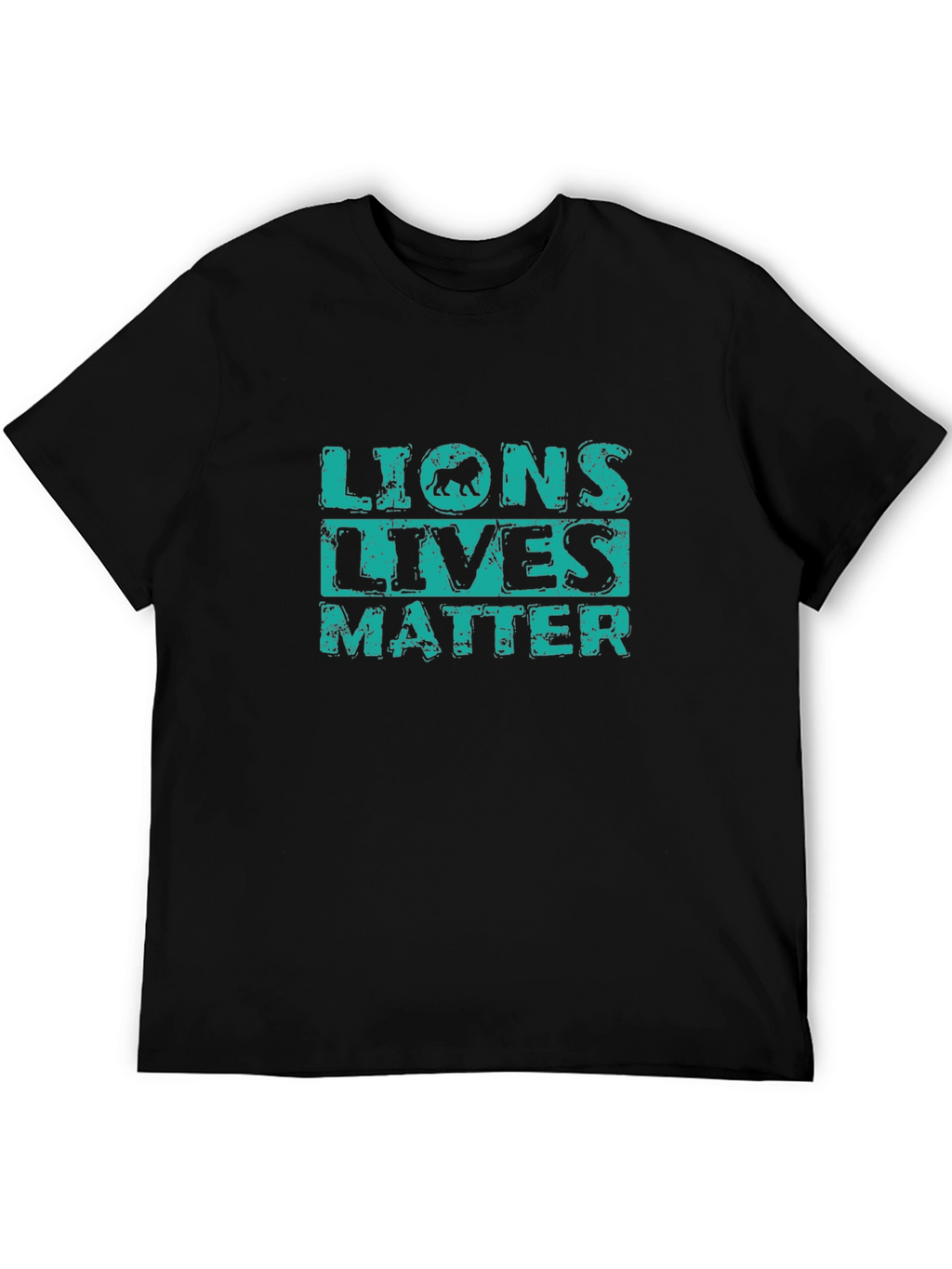 Lions Lives Matter Graphic Print Black T-Shirt