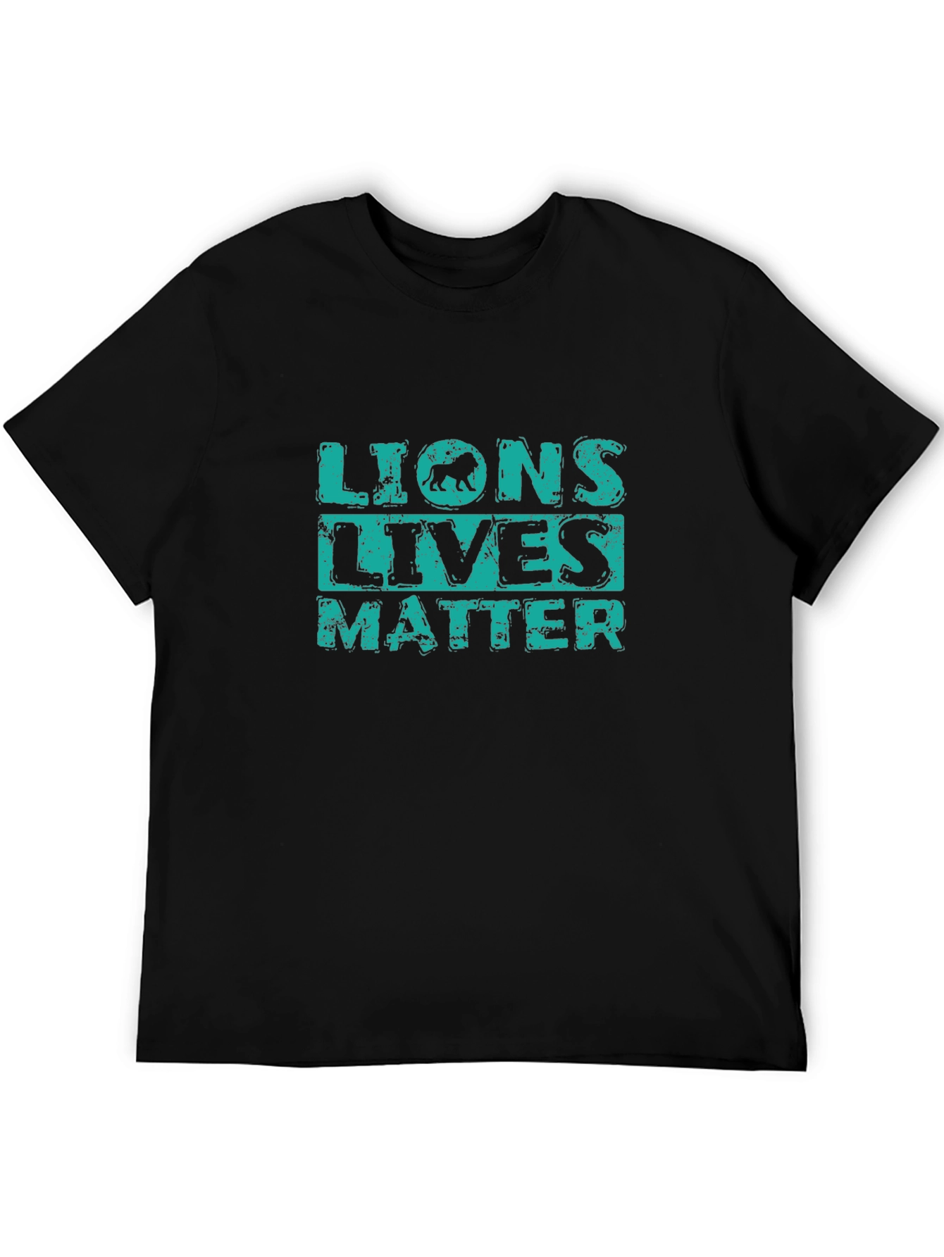 Lions Lives Matter Graphic Print Black T-Shirt