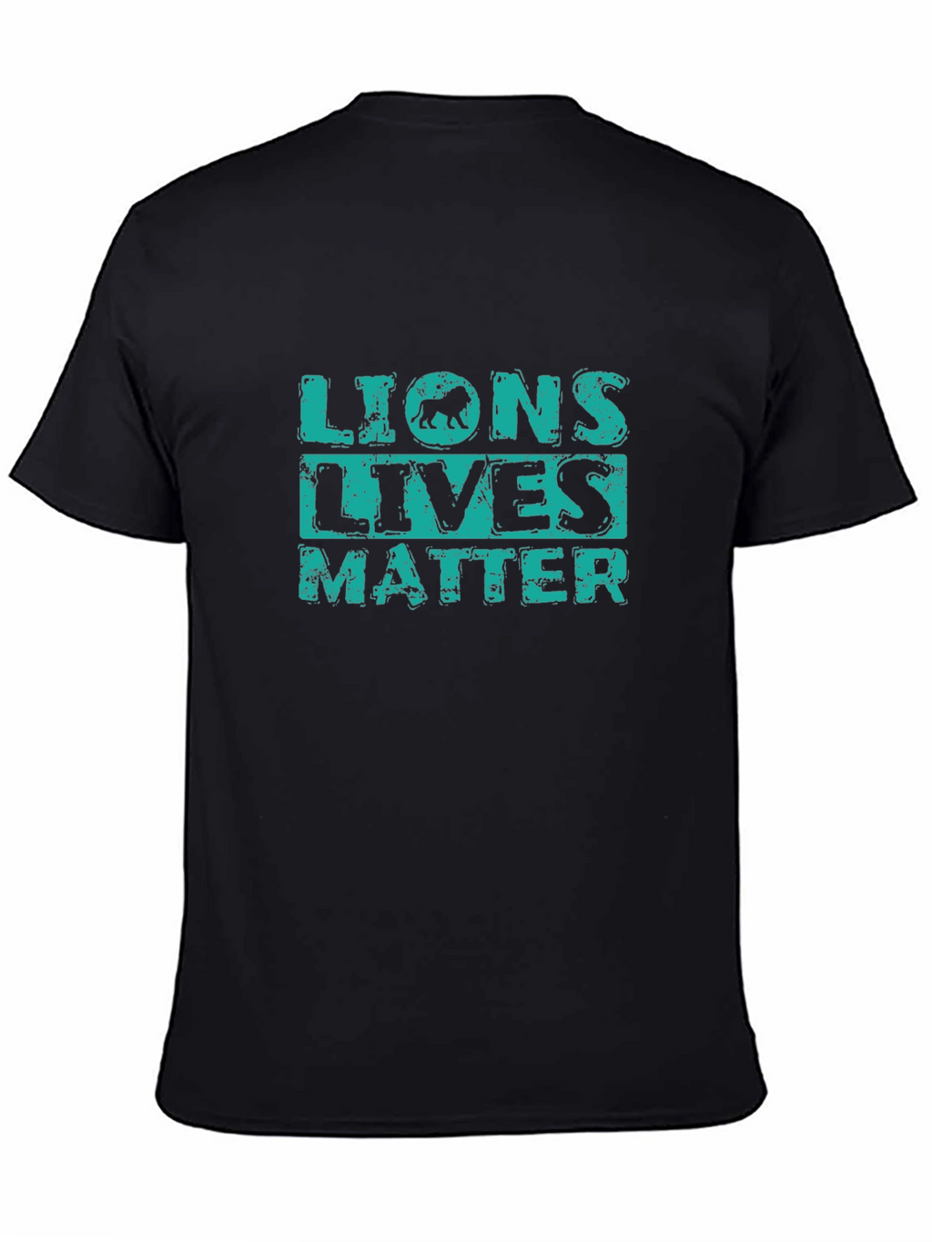 Lions Lives Matter Graphic Print Black T-Shirt