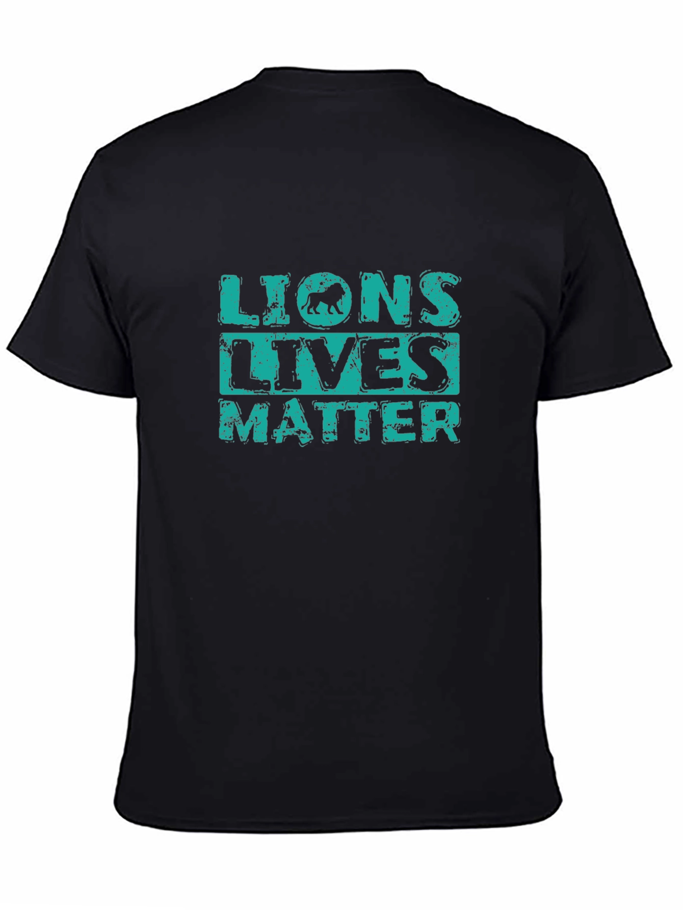 Lions Lives Matter Graphic Print Black T-Shirt