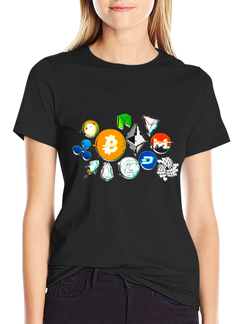 Crypto Tokens Black T-Shirt