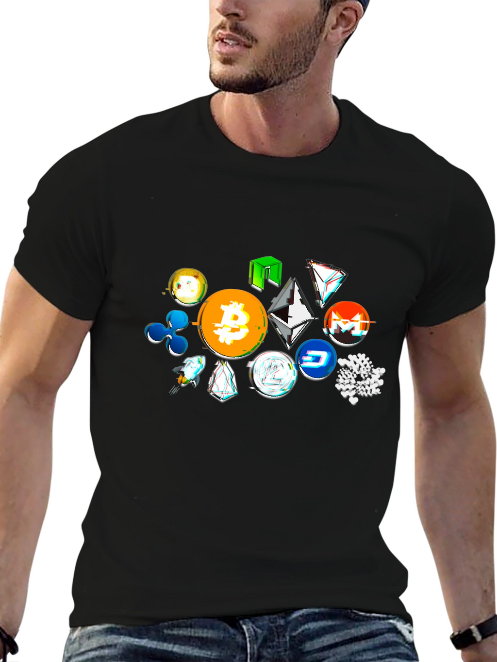 Crypto Tokens Black T-Shirt