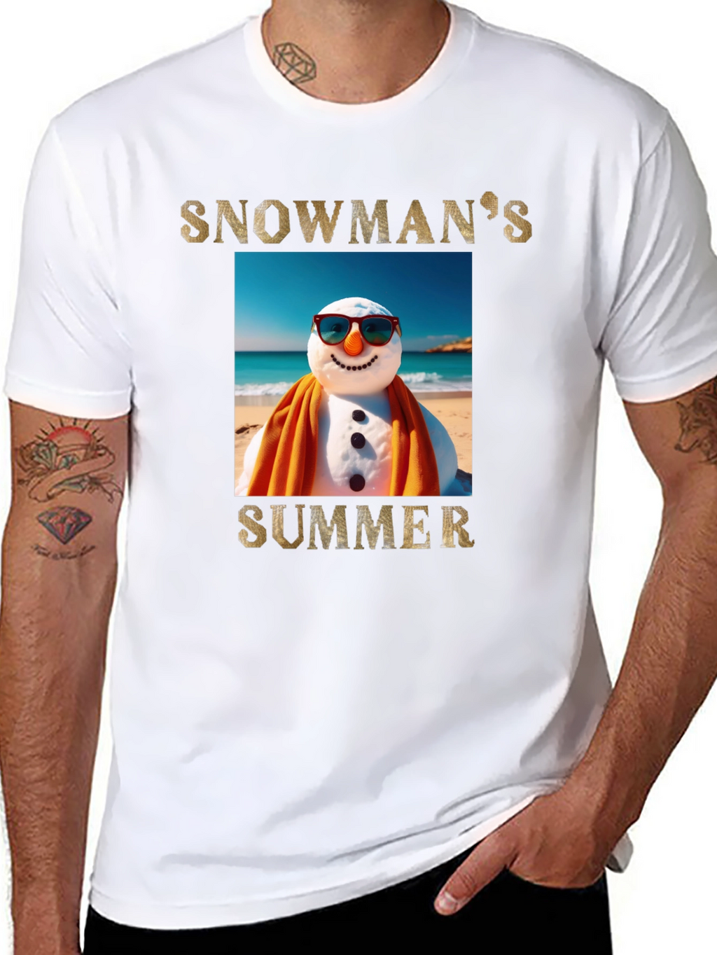 Snowmans Summer T-Shirt - Beach Holiday Tee