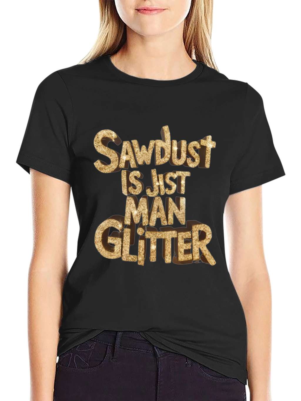 Sawdust Man Glitter Black T-Shirt