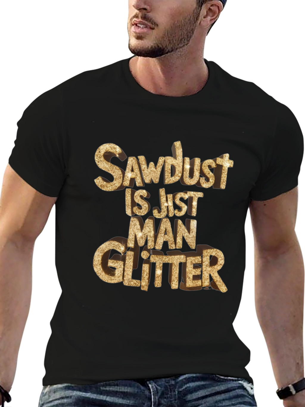 Sawdust Man Glitter Black T-Shirt
