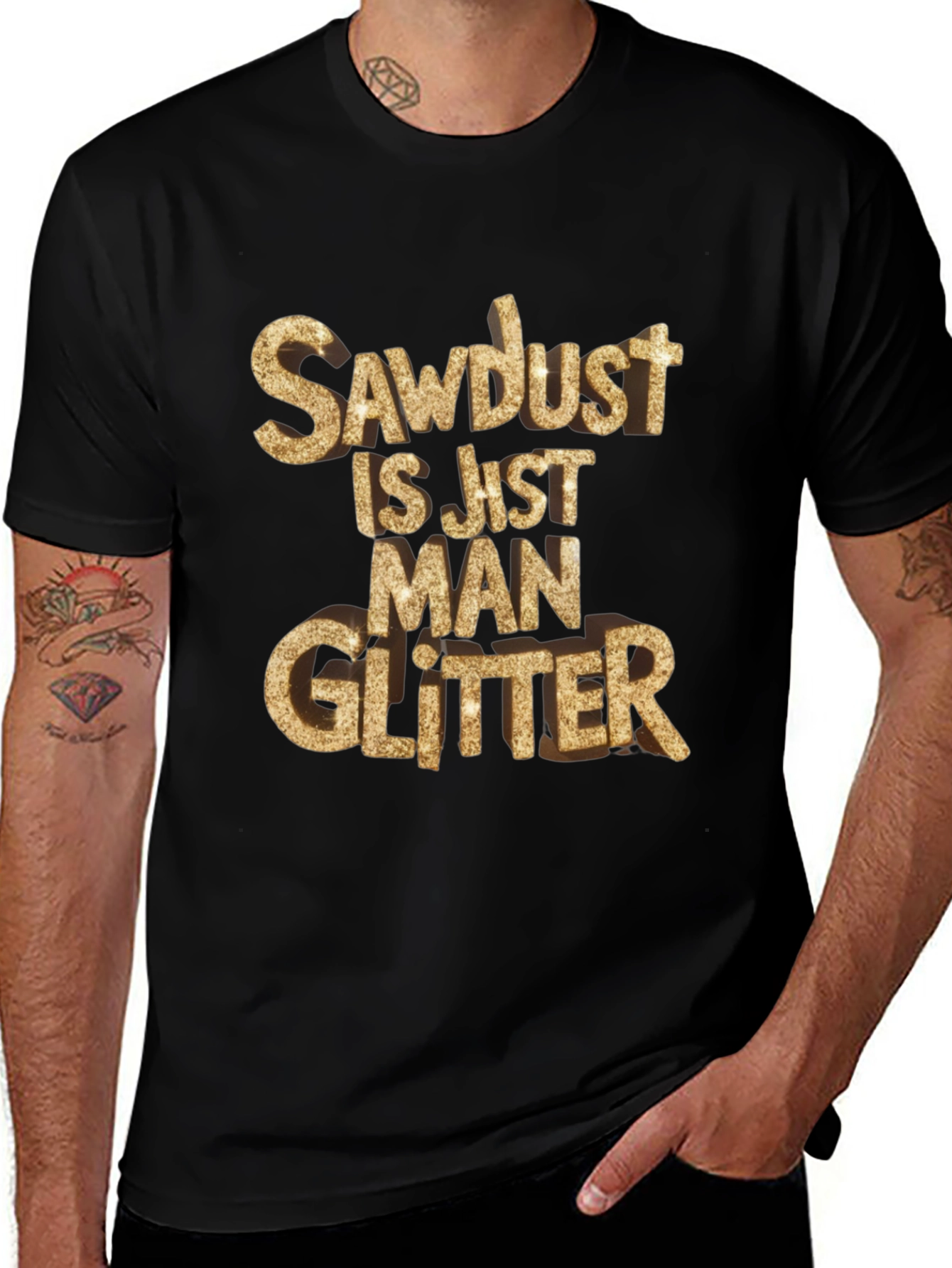 Sawdust Man Glitter Black T-Shirt