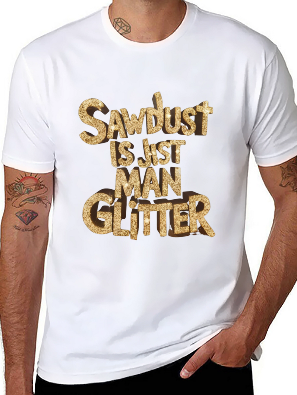 Sawdust Man Glitter Black T-Shirt