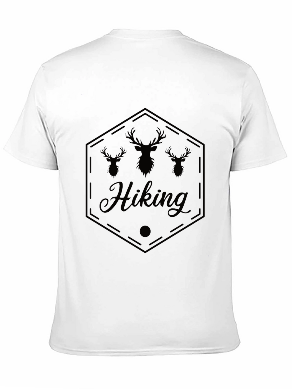 Hiking Deer Graphic Tee - Black Casual Shirt