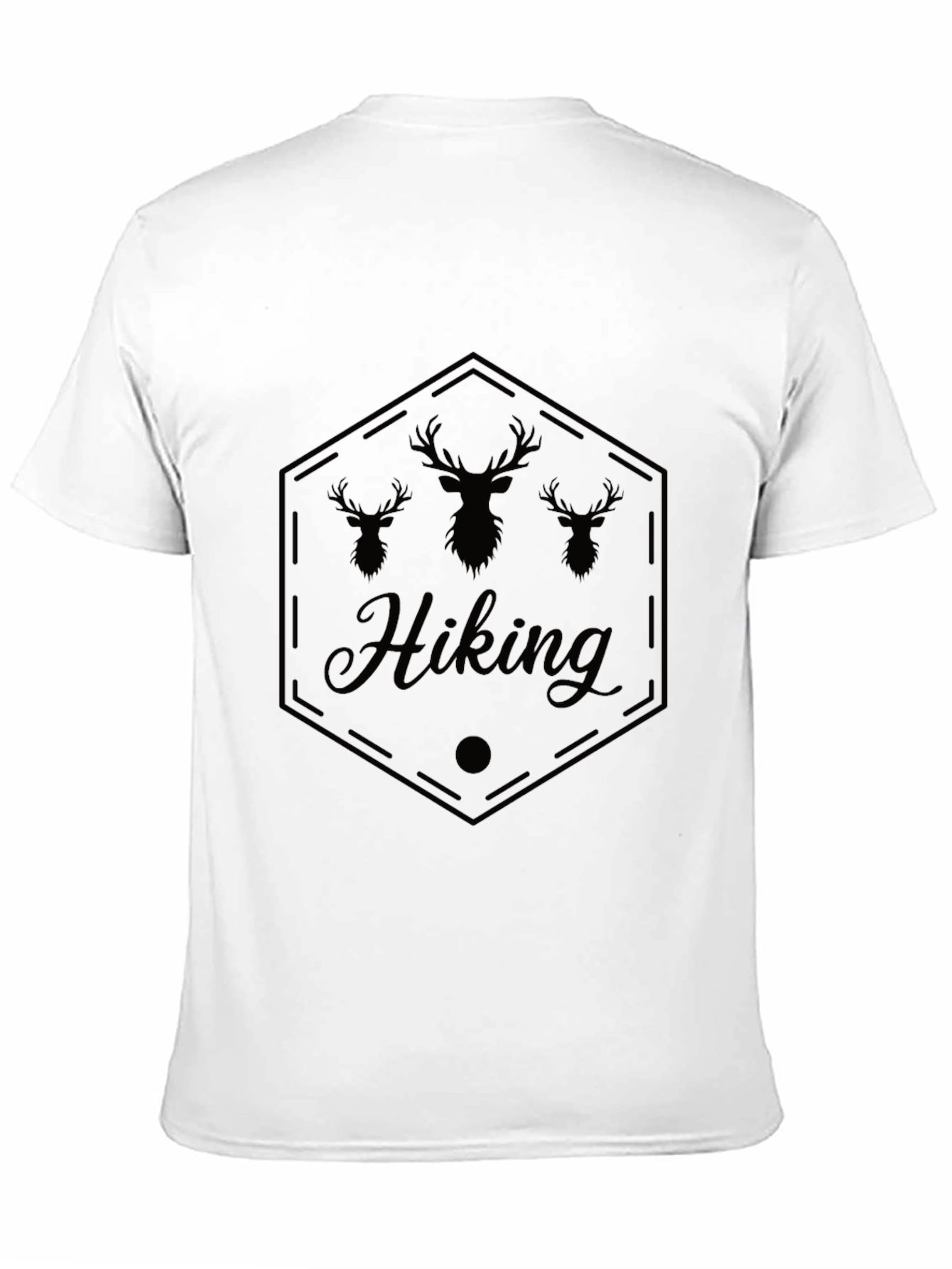 Hiking Deer Graphic Tee - Black Casual Shirt