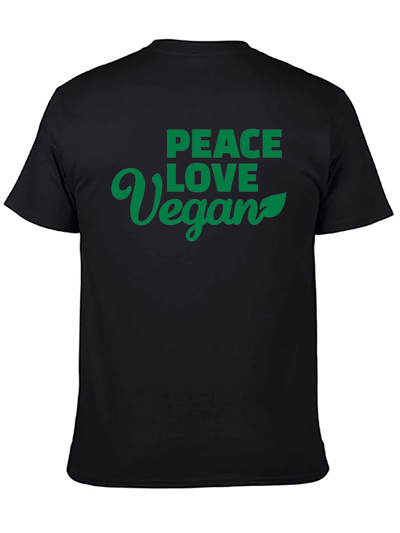 Peace Love Vegan Black T-Shirt