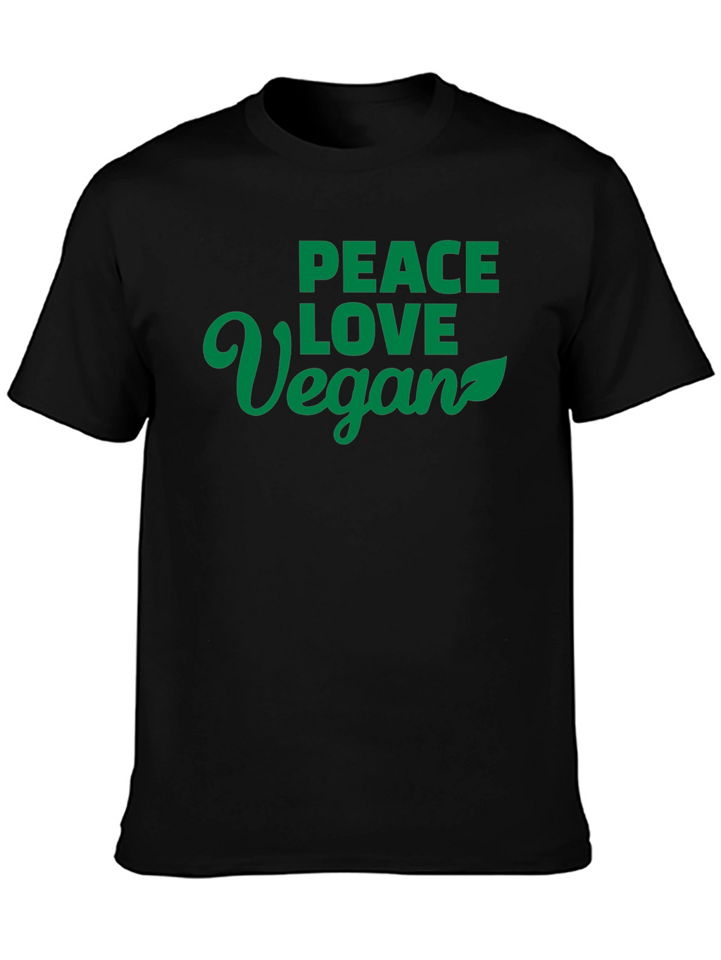 Peace Love Vegan Black T-Shirt