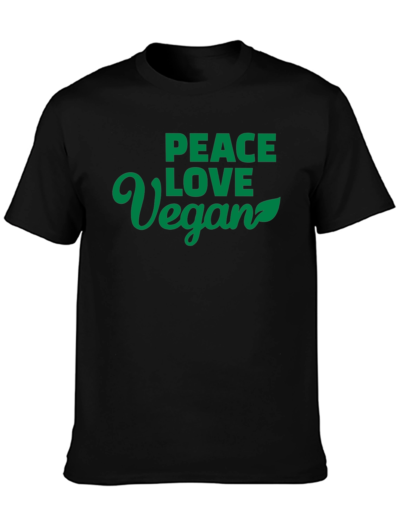 Peace Love Vegan Black T-Shirt