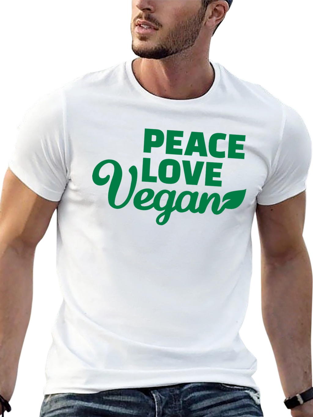 Peace Love Vegan Black T-Shirt
