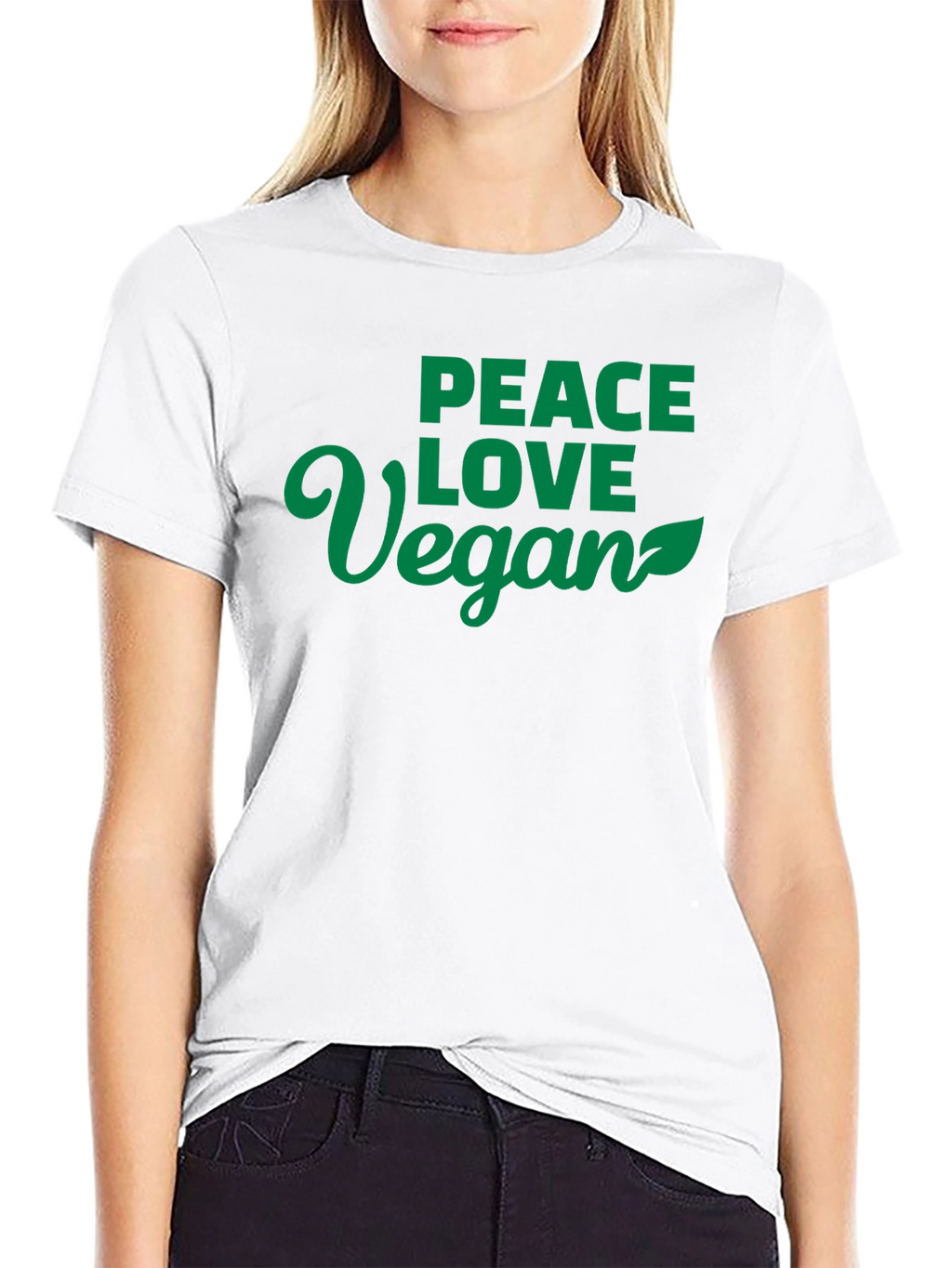 Peace Love Vegan Black T-Shirt