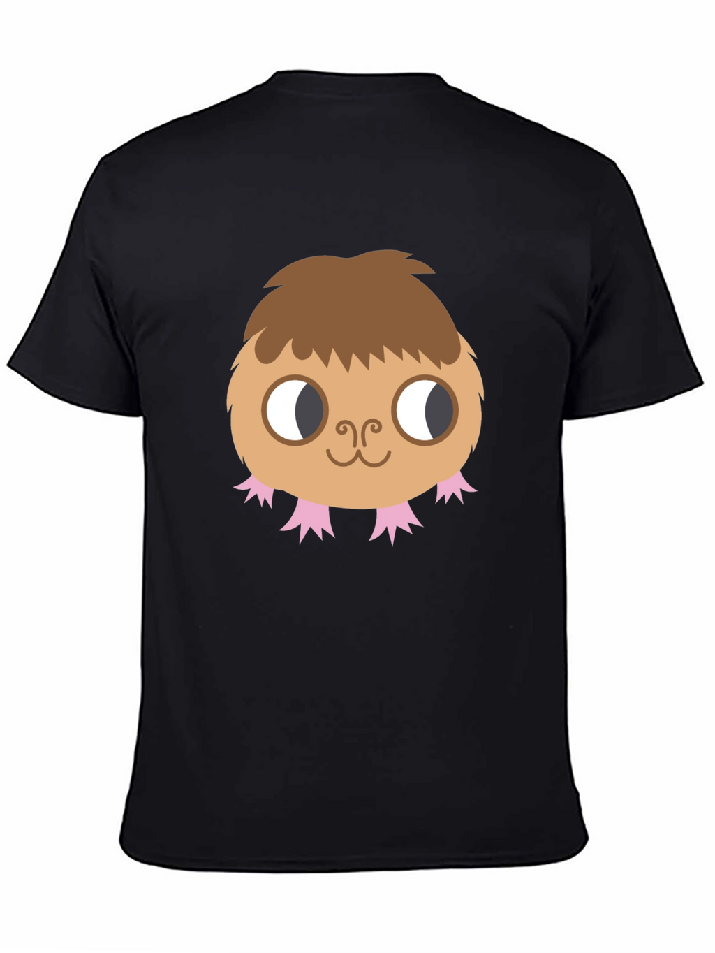 Cute Monster Graphic Tee - Black Cotton T-Shirt
