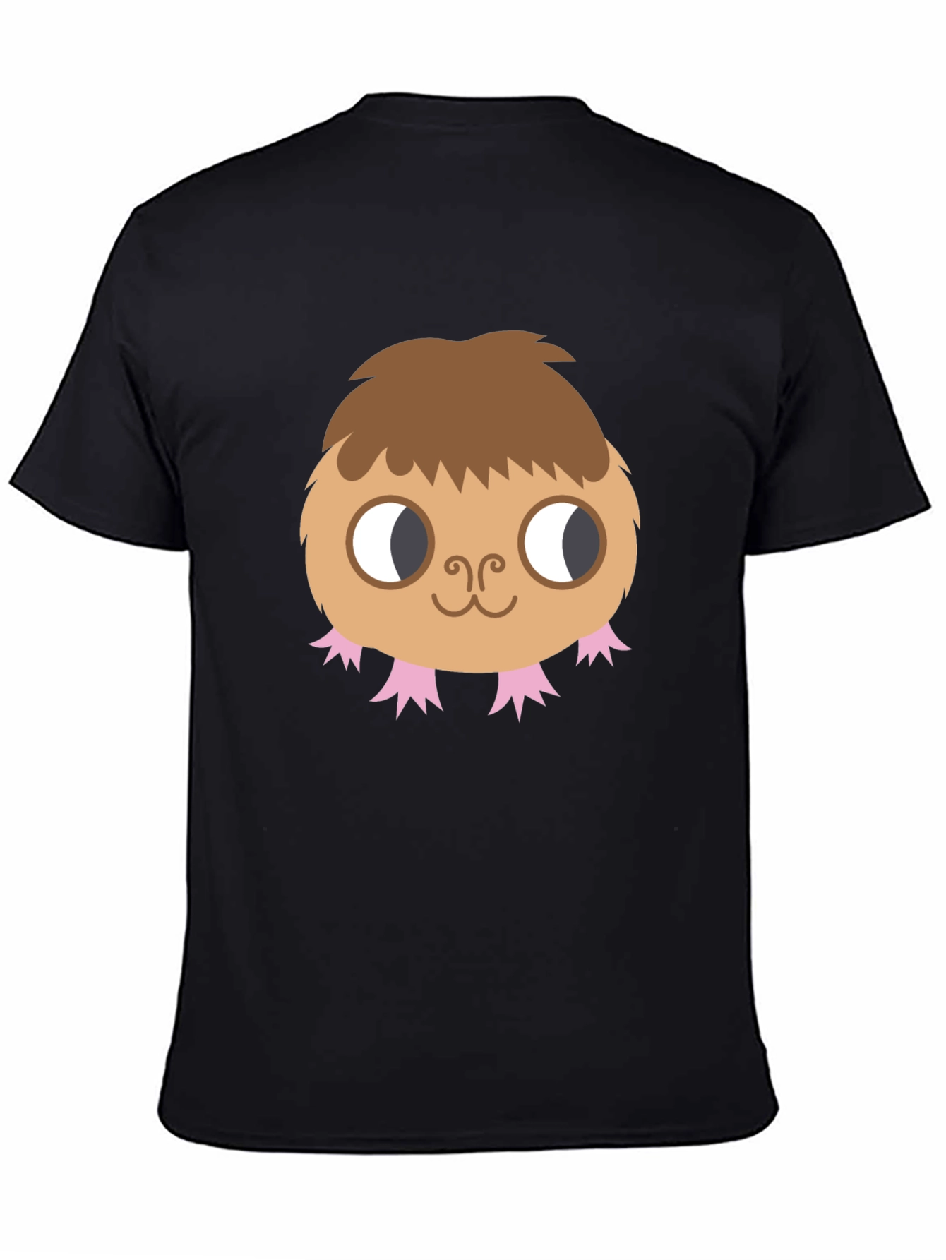Cute Monster Graphic Tee - Black Cotton T-Shirt