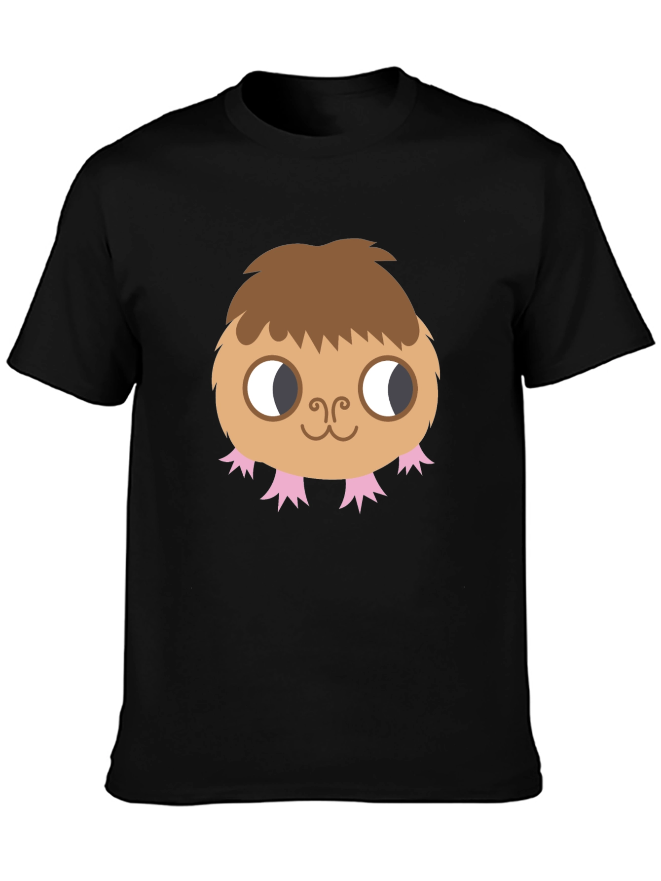 Cute Monster Graphic Tee - Black Cotton T-Shirt
