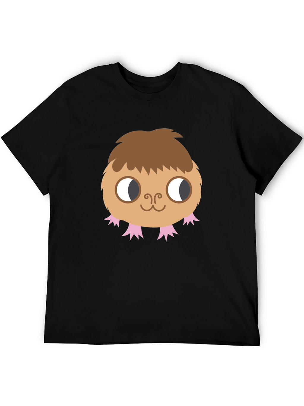 Cute Monster Graphic Tee - Black Cotton T-Shirt