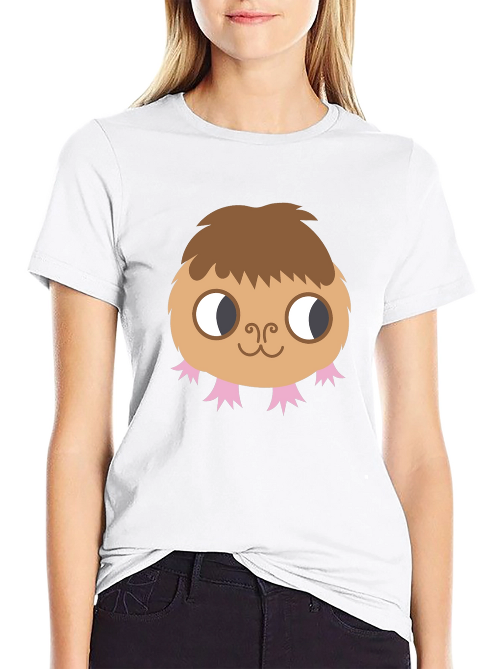 Cute Monster Graphic Tee - Black Cotton T-Shirt