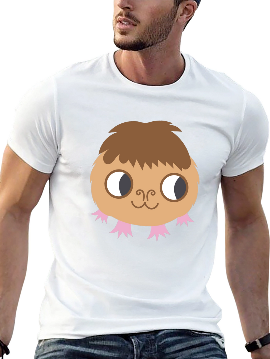 Cute Monster Graphic Tee - Black Cotton T-Shirt
