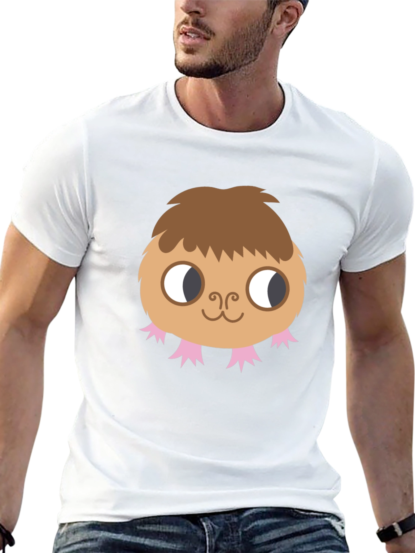 Cute Monster Graphic Tee - Black Cotton T-Shirt