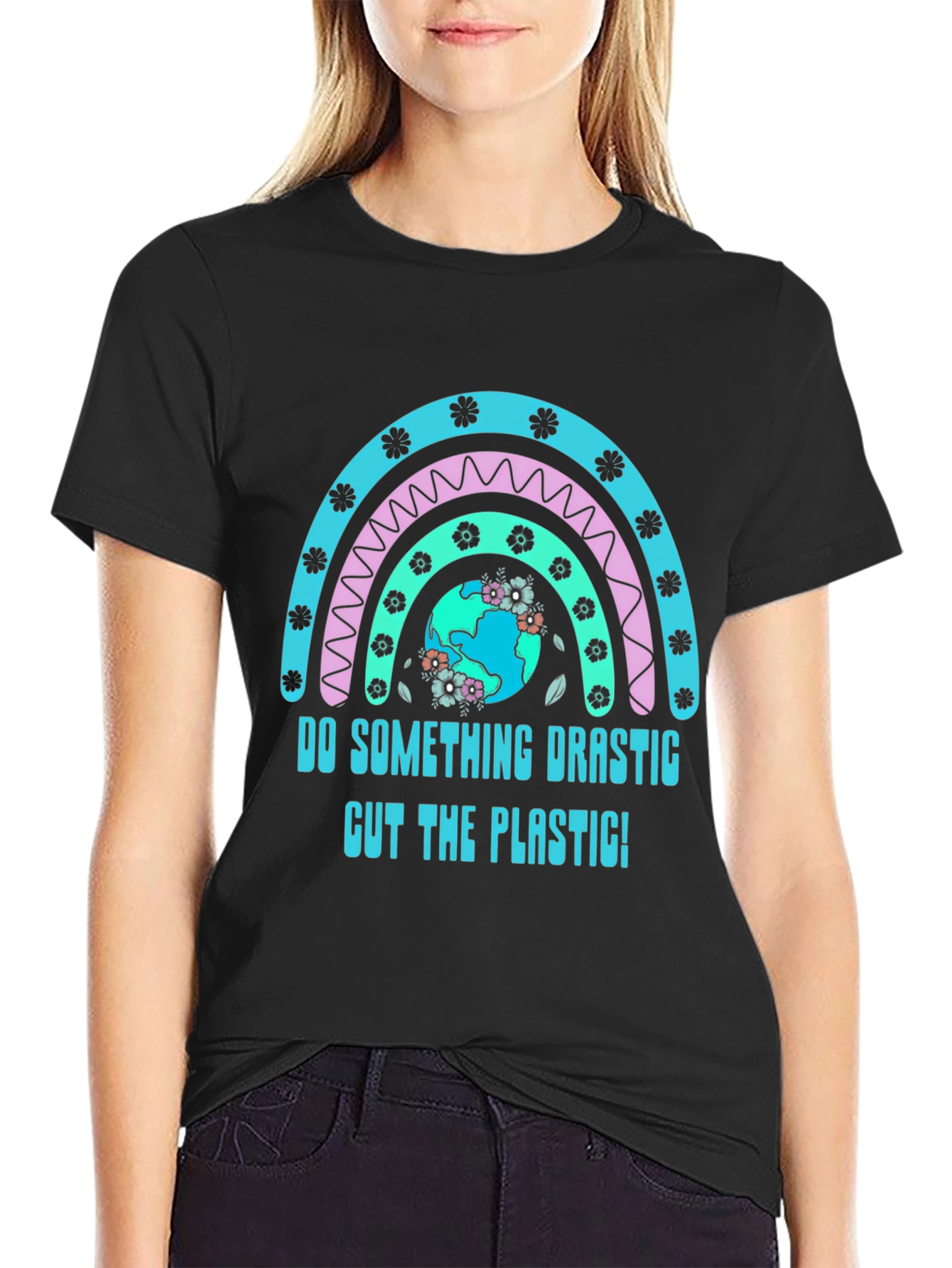 Eco-Friendly Rainbow Graphic T-Shirt