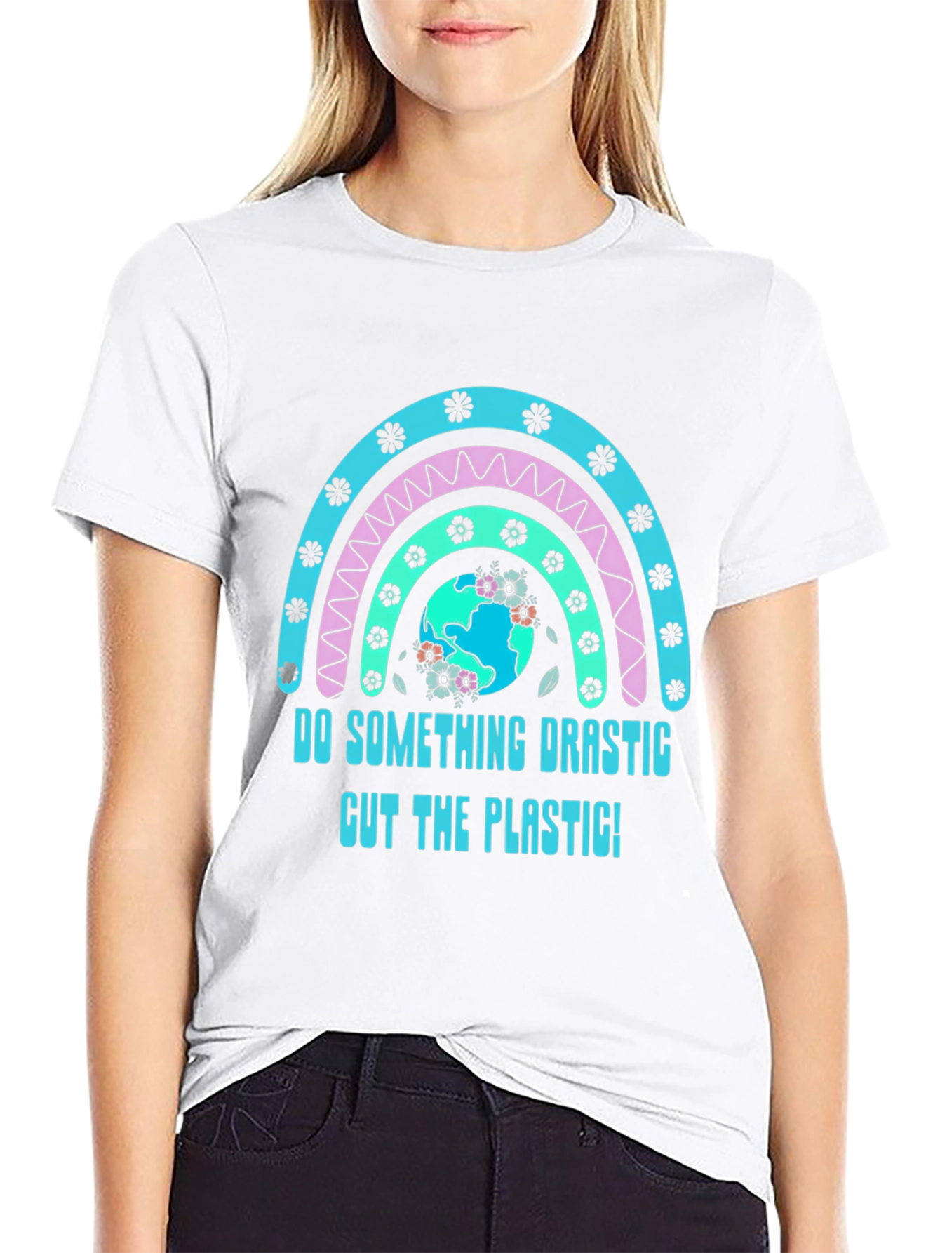Eco-Friendly Rainbow Graphic T-Shirt