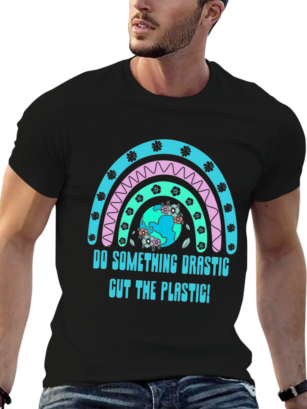Eco-Friendly Rainbow Graphic T-Shirt