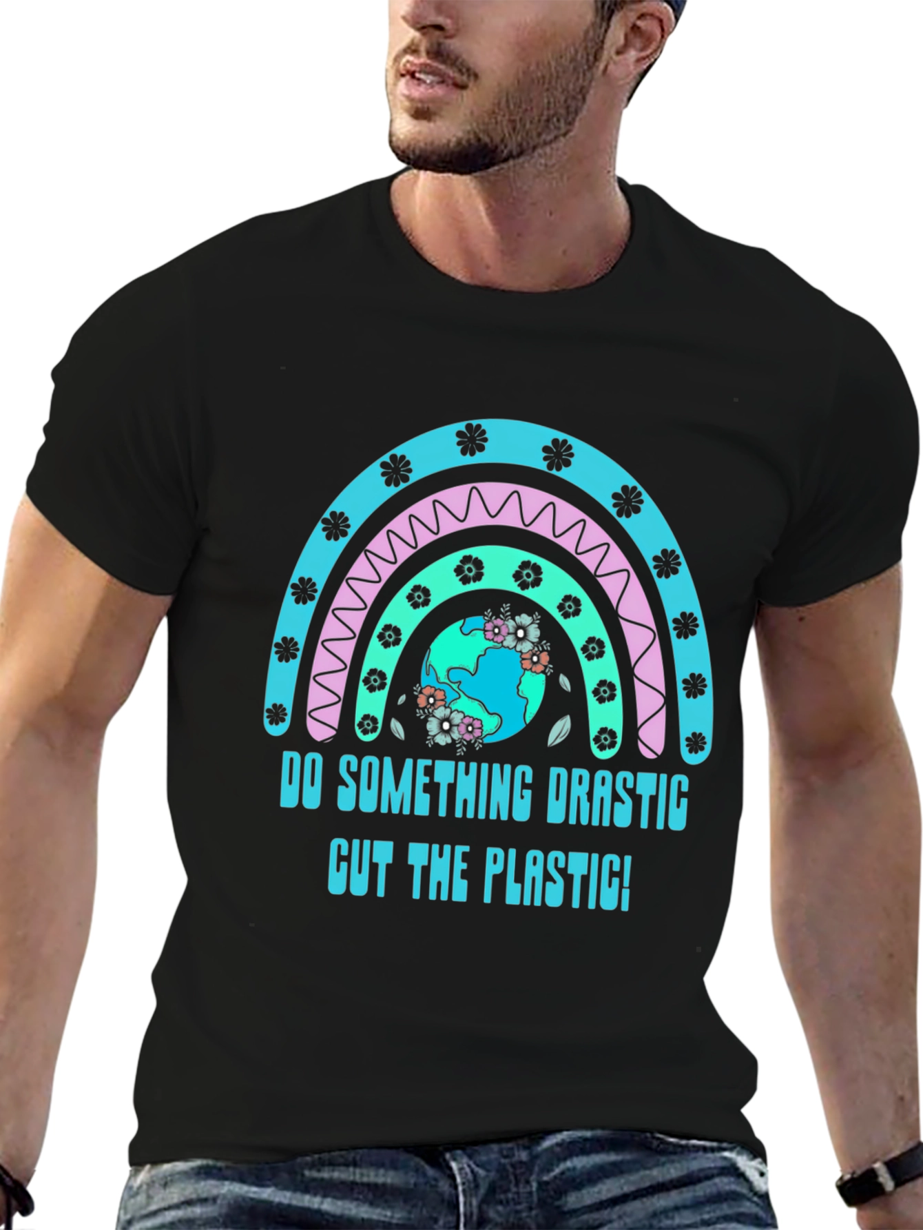 Eco-Friendly Rainbow Graphic T-Shirt