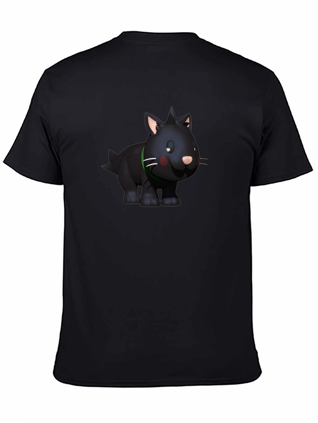 Cartoon Animal Graphic Tee - Black Casual T-Shirt