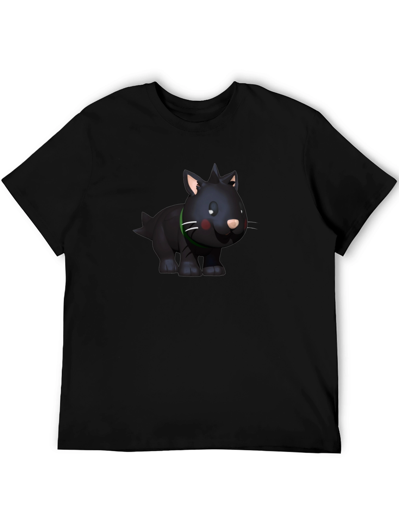 Cartoon Animal Graphic Tee - Black Casual T-Shirt