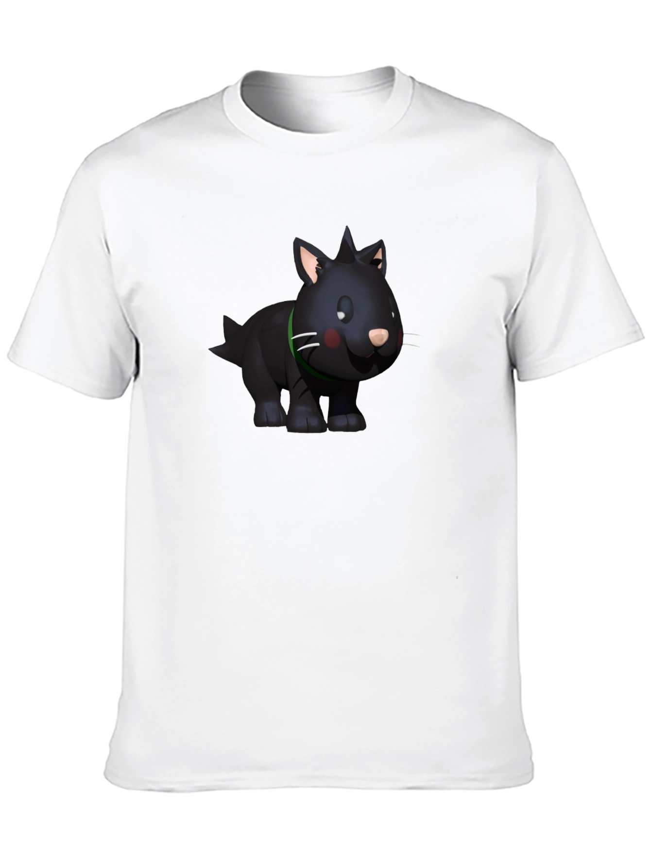 Cartoon Animal Graphic Tee - Black Casual T-Shirt
