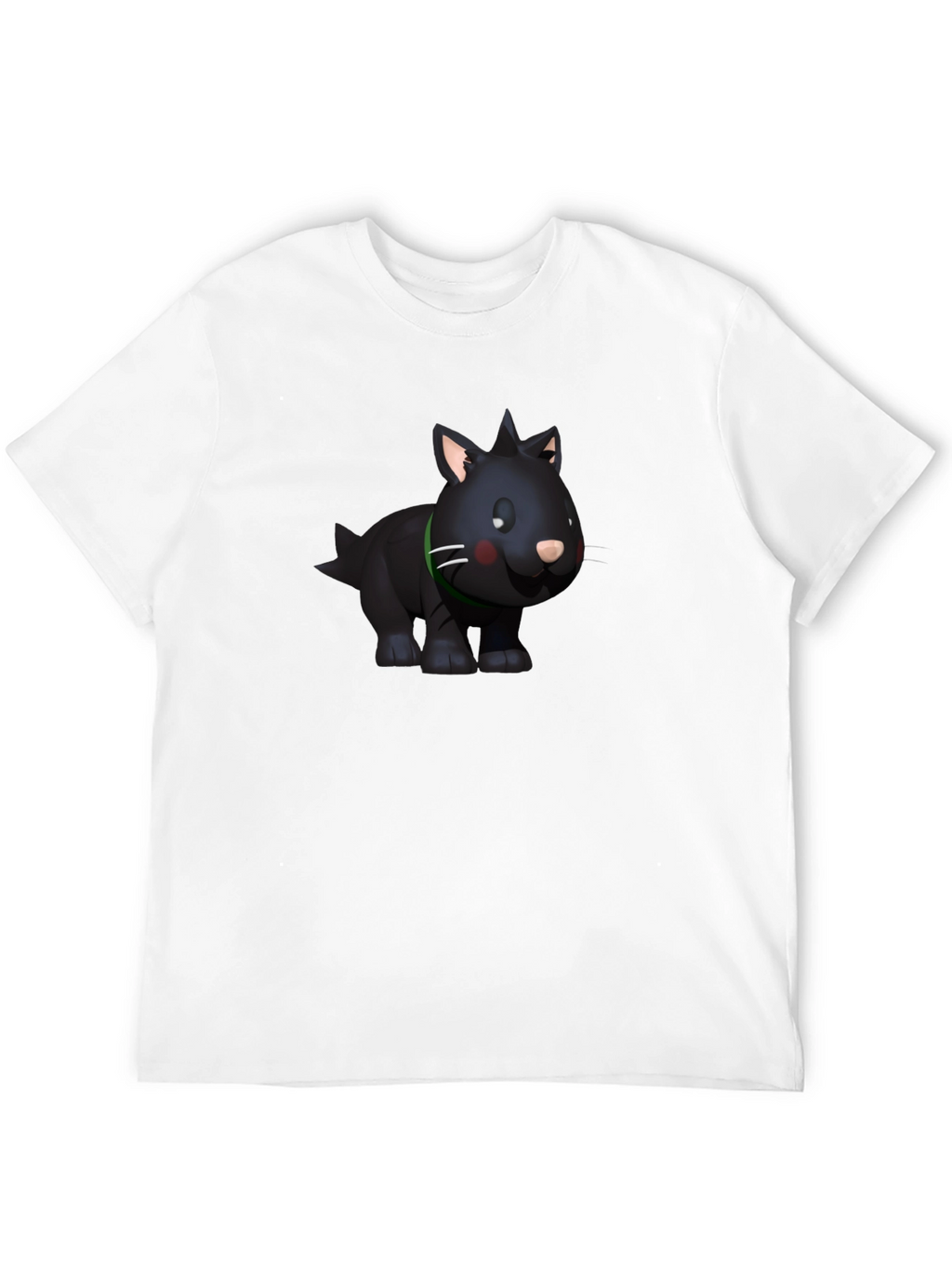 Cartoon Animal Graphic Tee - Black Casual T-Shirt