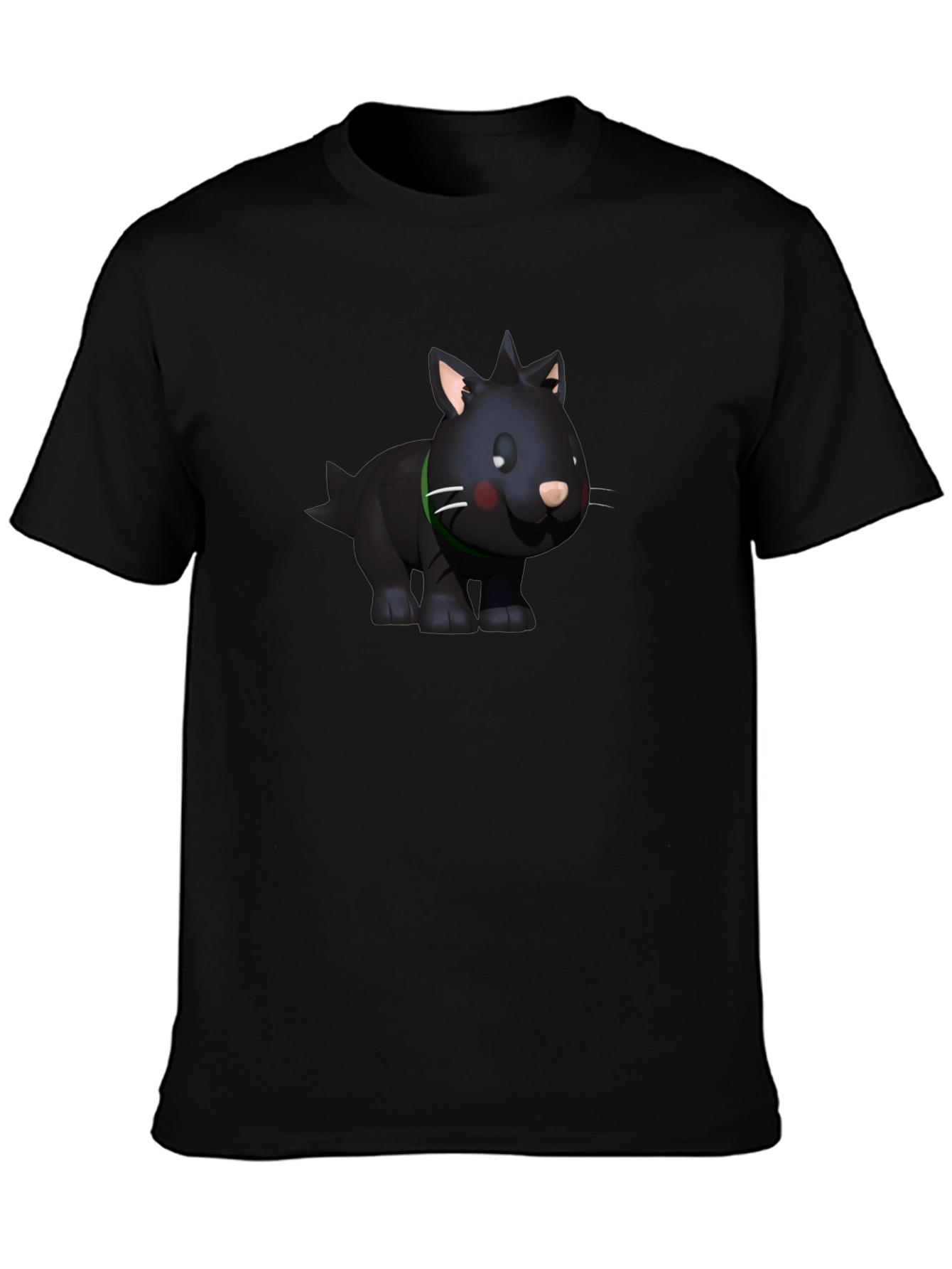 Cartoon Animal Graphic Tee - Black Casual T-Shirt
